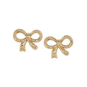 18ct Yellow Gold Bow Stud Earrings